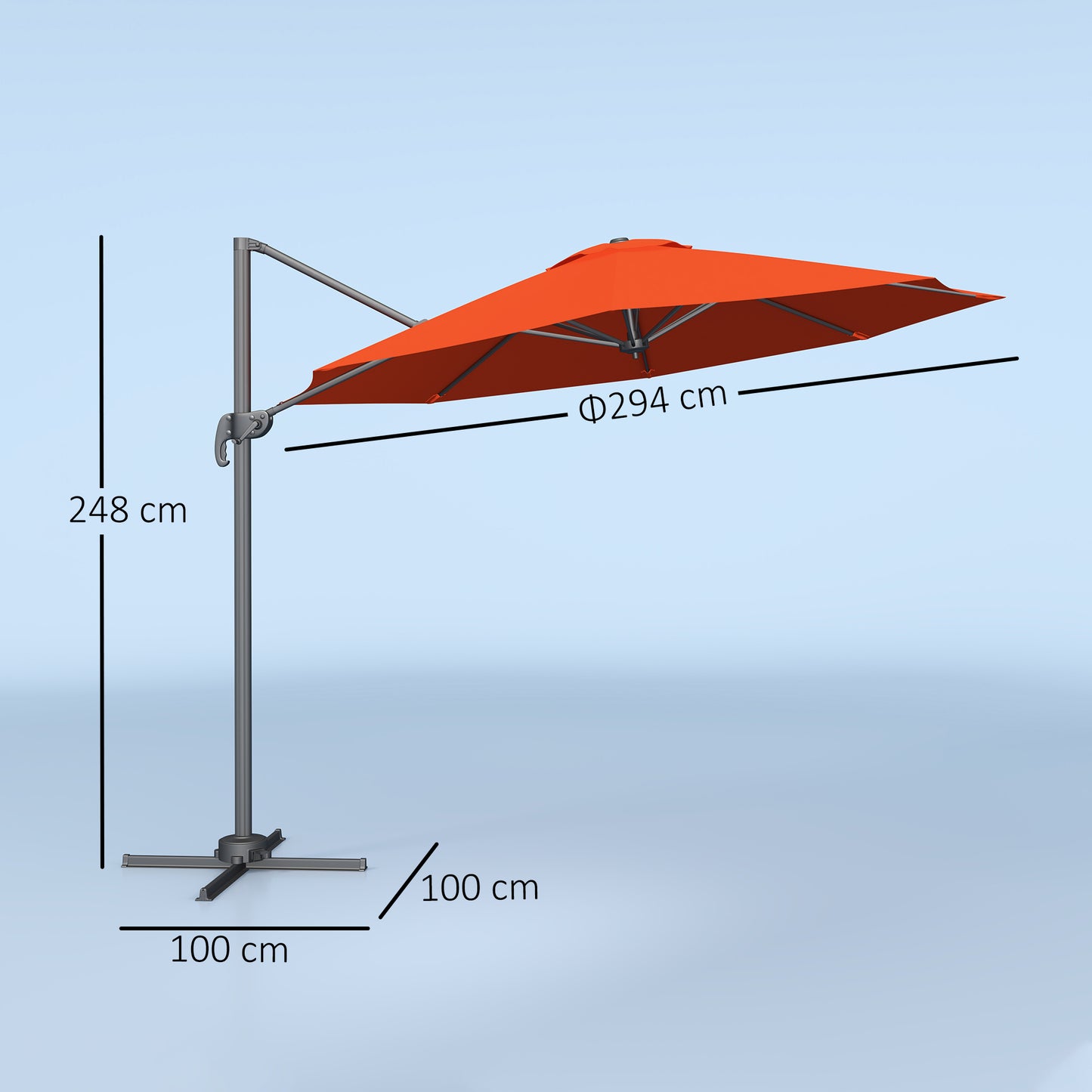 Five-Position Overhanging Parasol