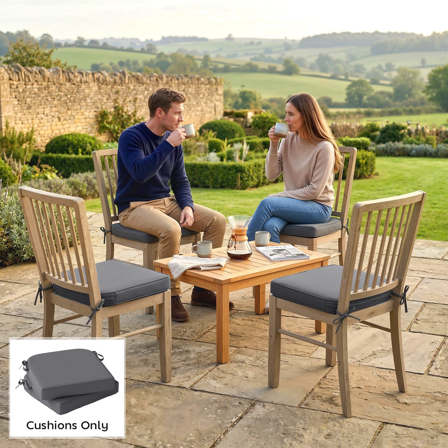 Outdoor Chair Seat Cushions Set of 2