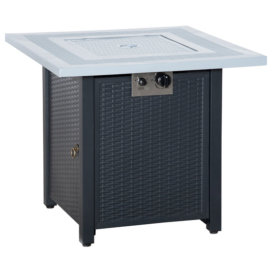 71 x 71cm 40000 BTU Gas Firepit Table - Black/Grey