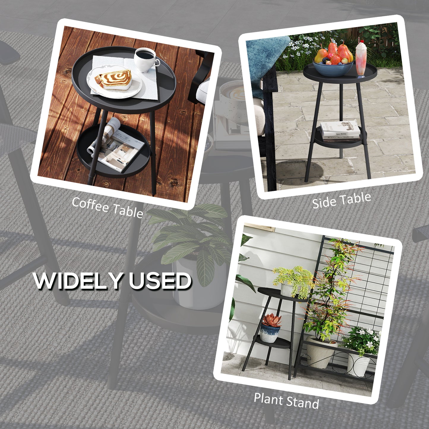 Two-Tier Metal Garden Table
