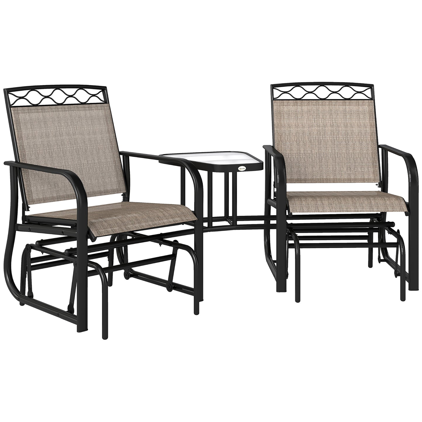 Double Outdoor Glider Chair, 2 Seater Patio Rocking Chairs