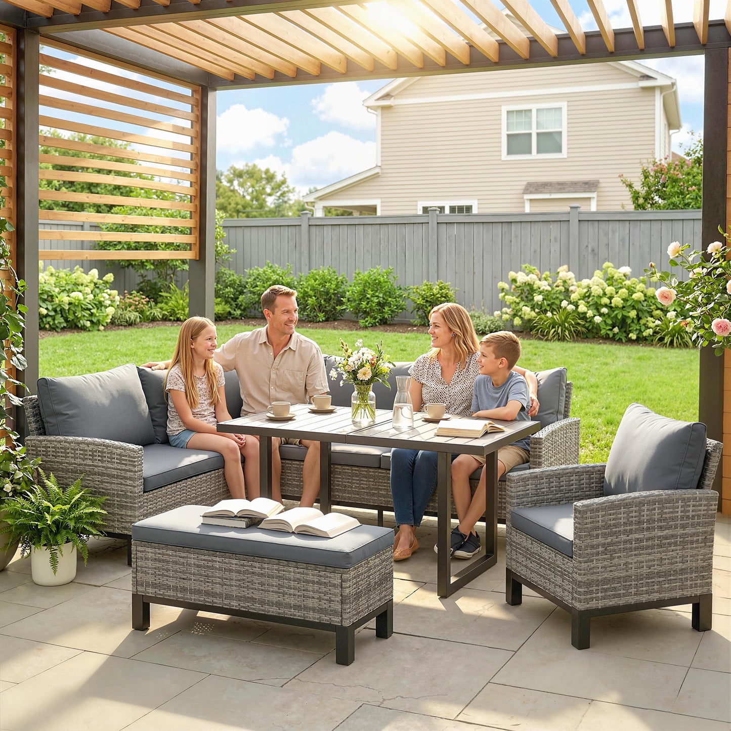 9 Seater Rattan Garden Furniture Corner Sofa Set