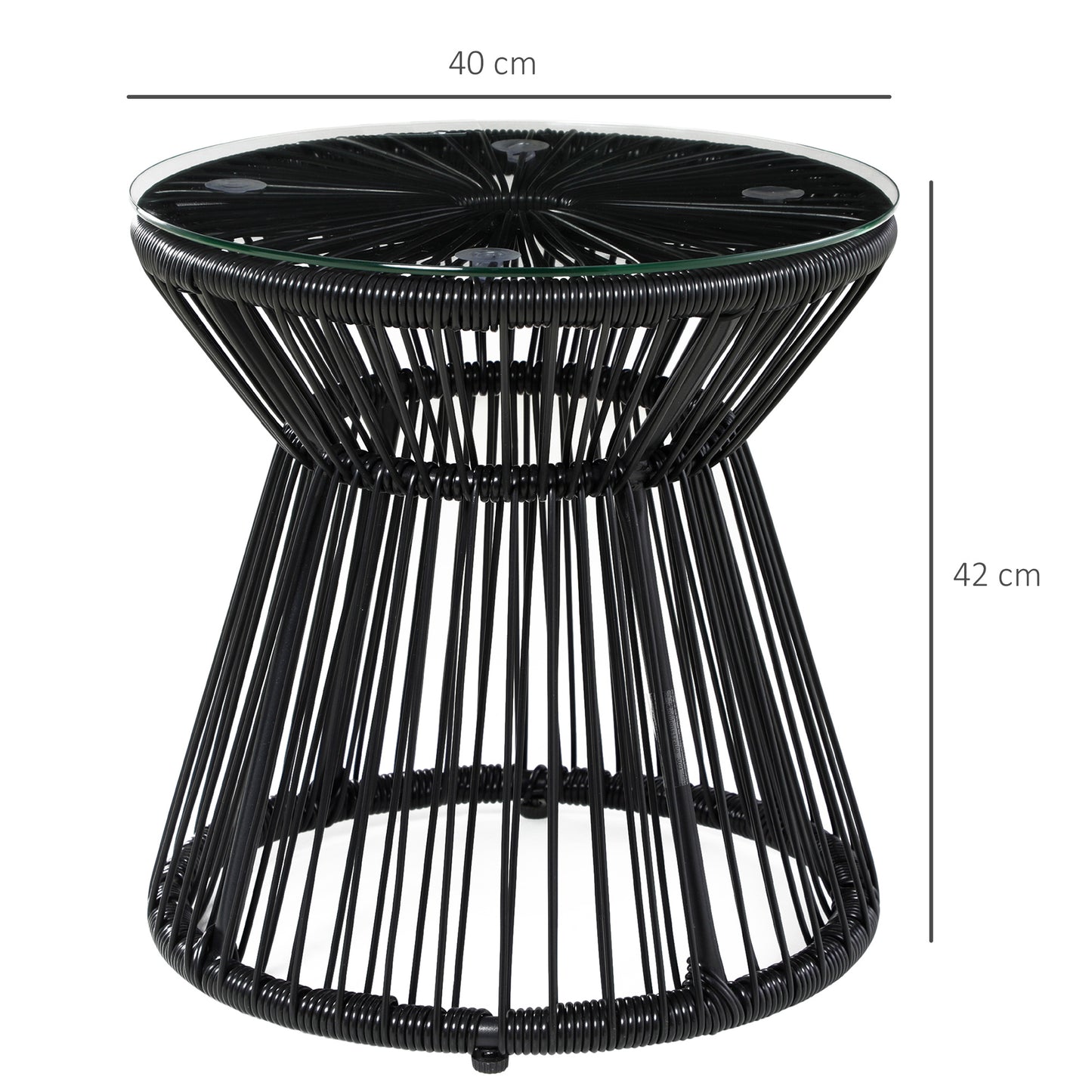 Round End Table, Rattan Side Table