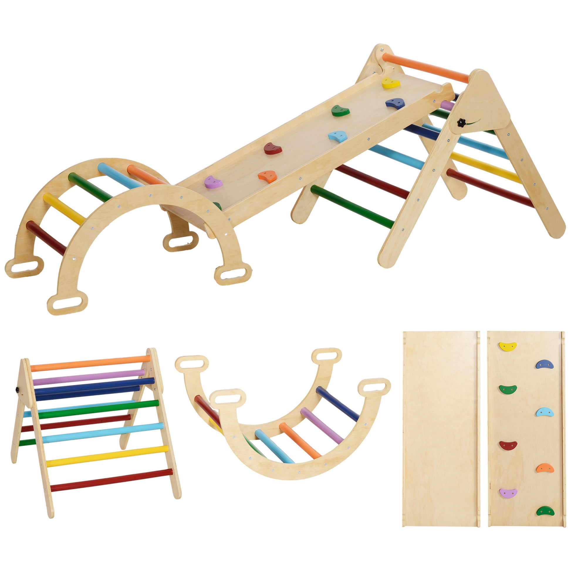 5-in-1 Toddler Climbing Frame with Ramp, Arch, for 18-48 Months