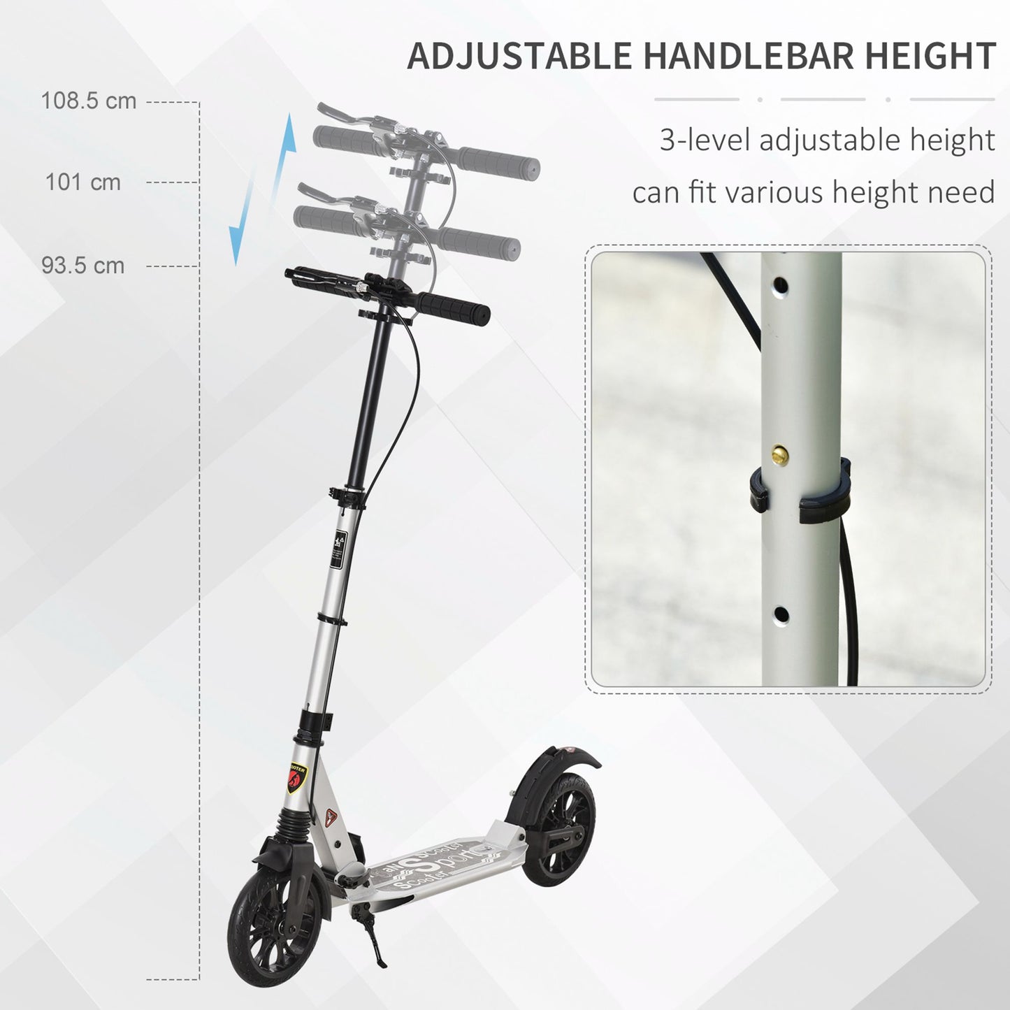 Teen/Adults Aluminium Folding Kick Scooter w/ Shock Mitigation System