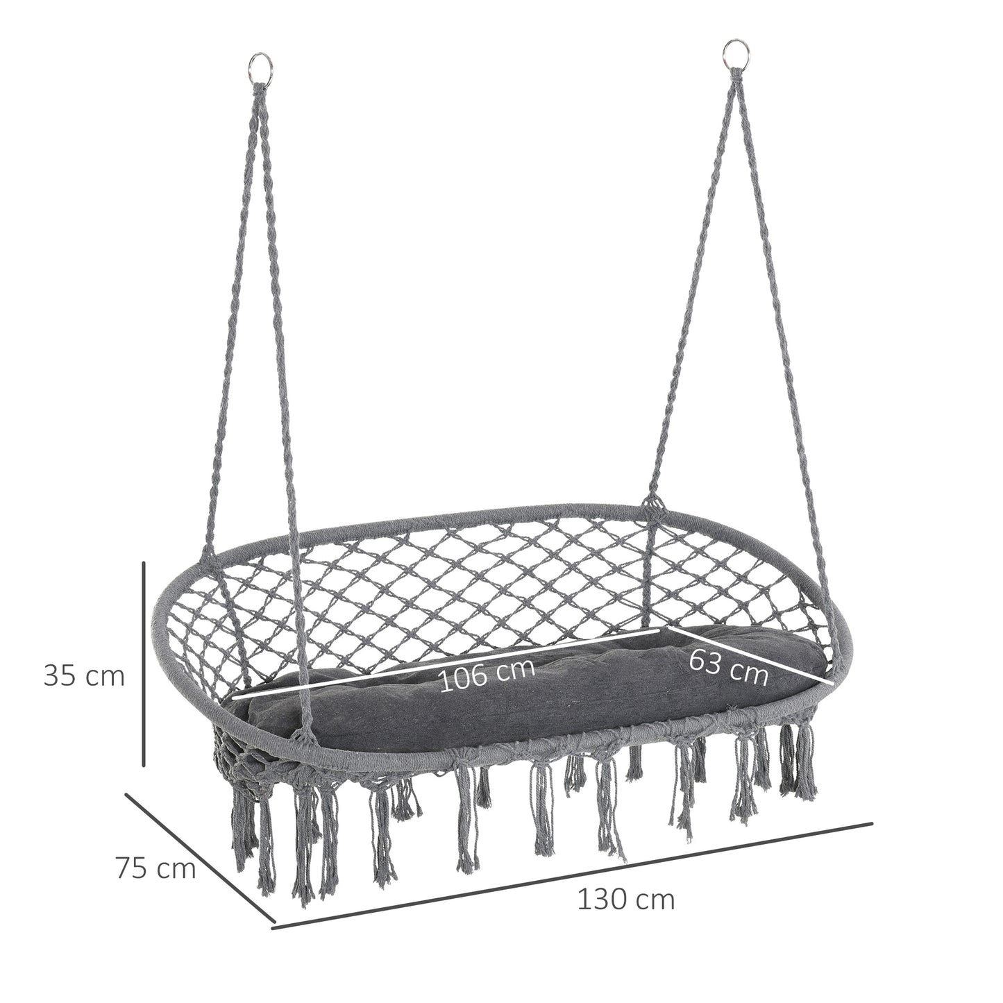 Two-Seater Boho Macrame Hammock Swing