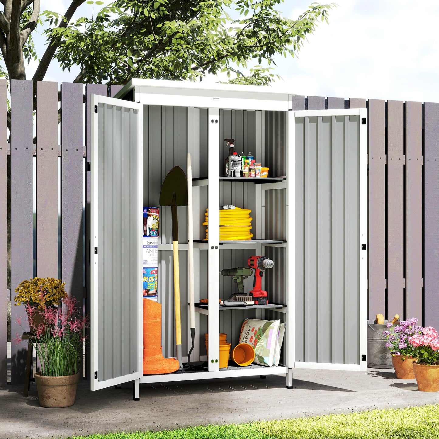 Outdoor Storage Cabinet with Removable Shelves