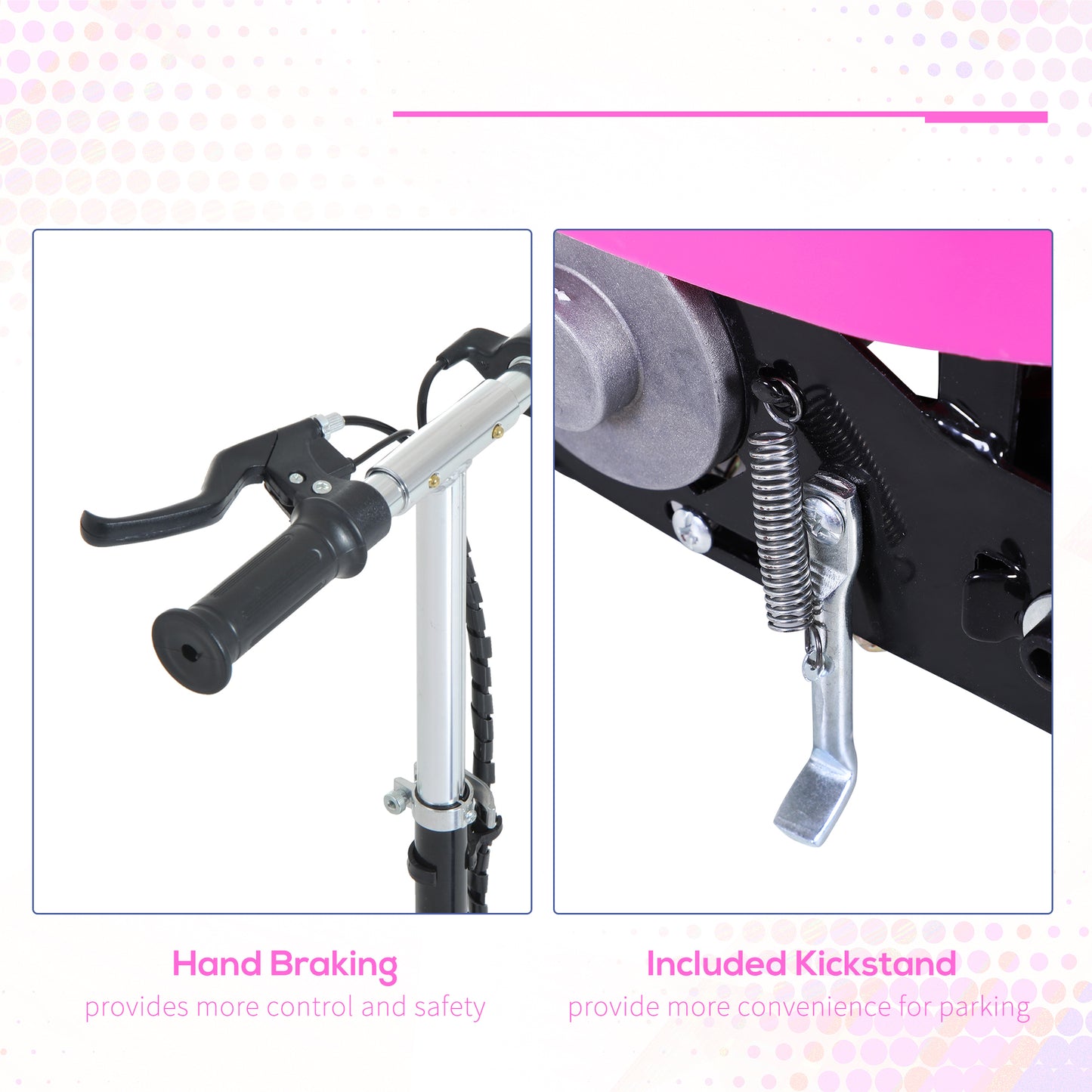 Foldable Electric Scooter Ride on for Kids 12V 120W W/Brake Kickstand