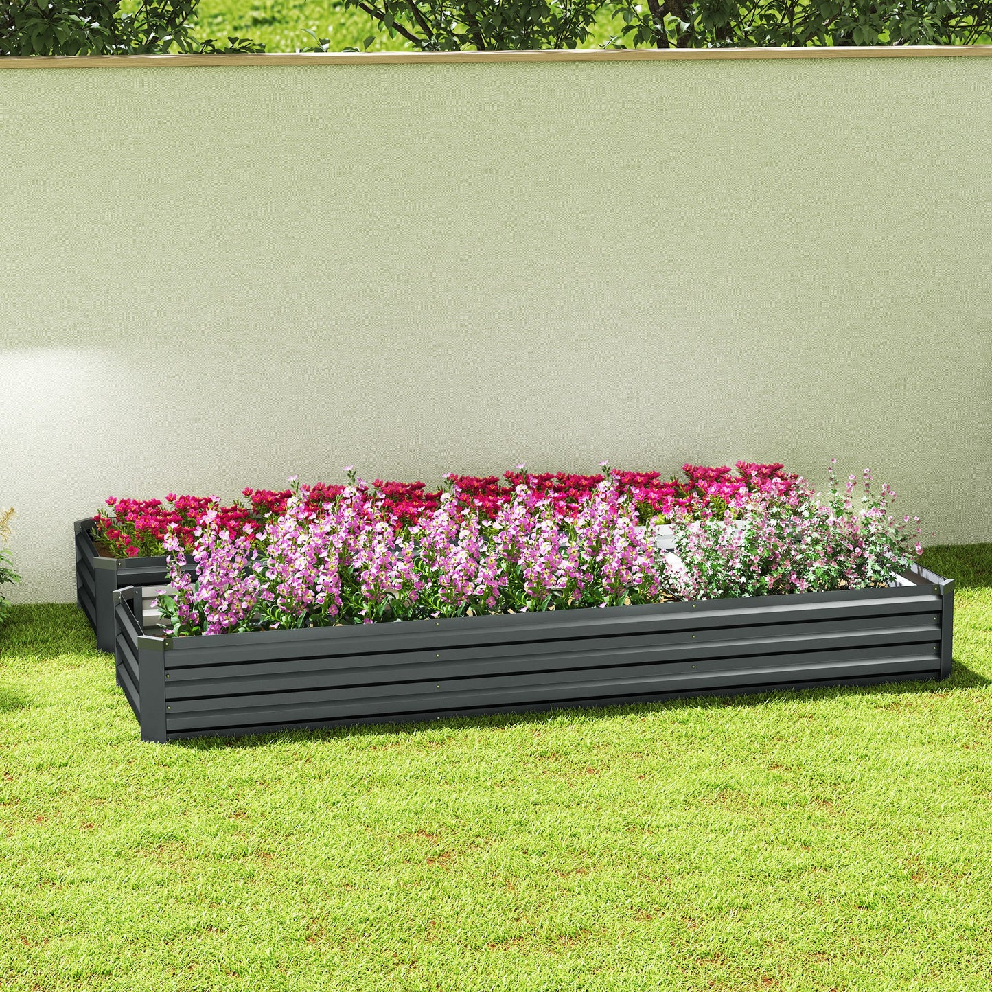 60 x 240cm Galvanised Steel Planter, with Open Bottom