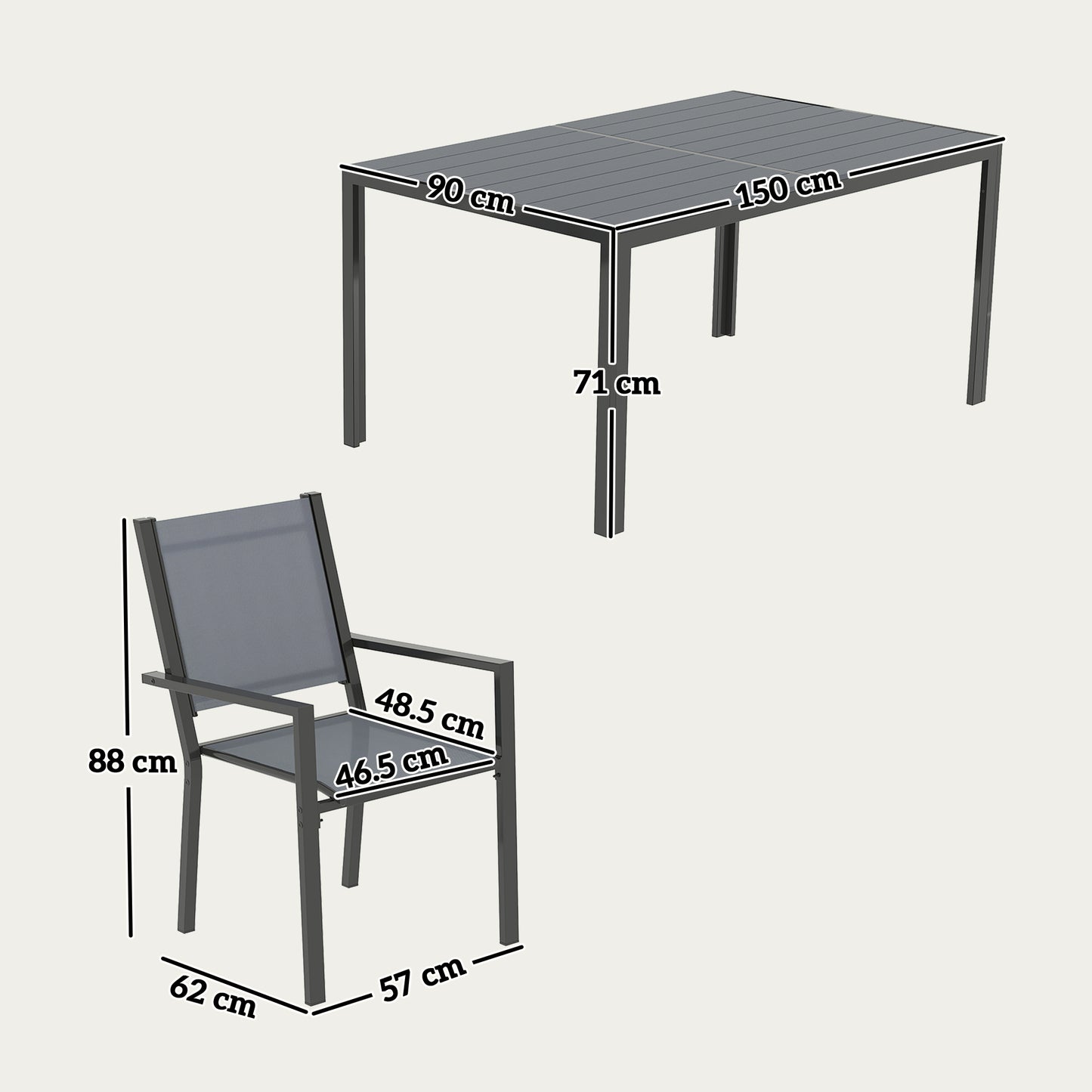 7 Piece Garden Dining Set, Outdoor Furniture Set