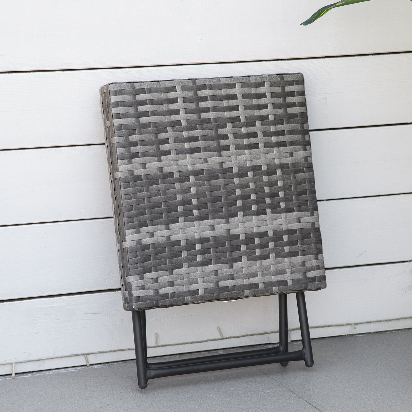 Square PE Wicker Rattan Folding Table