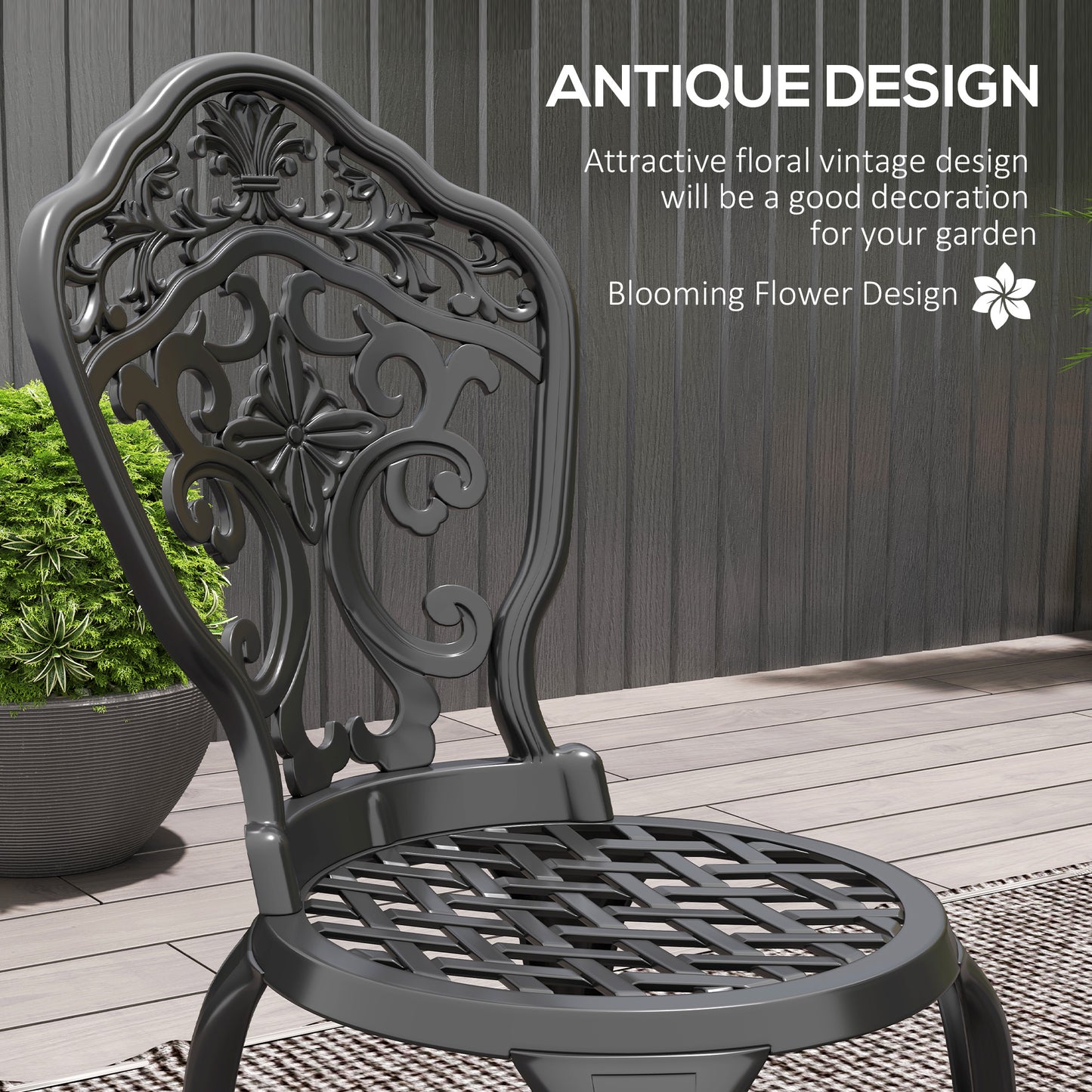 Three-Piece Aluminium Floral Bistro Set