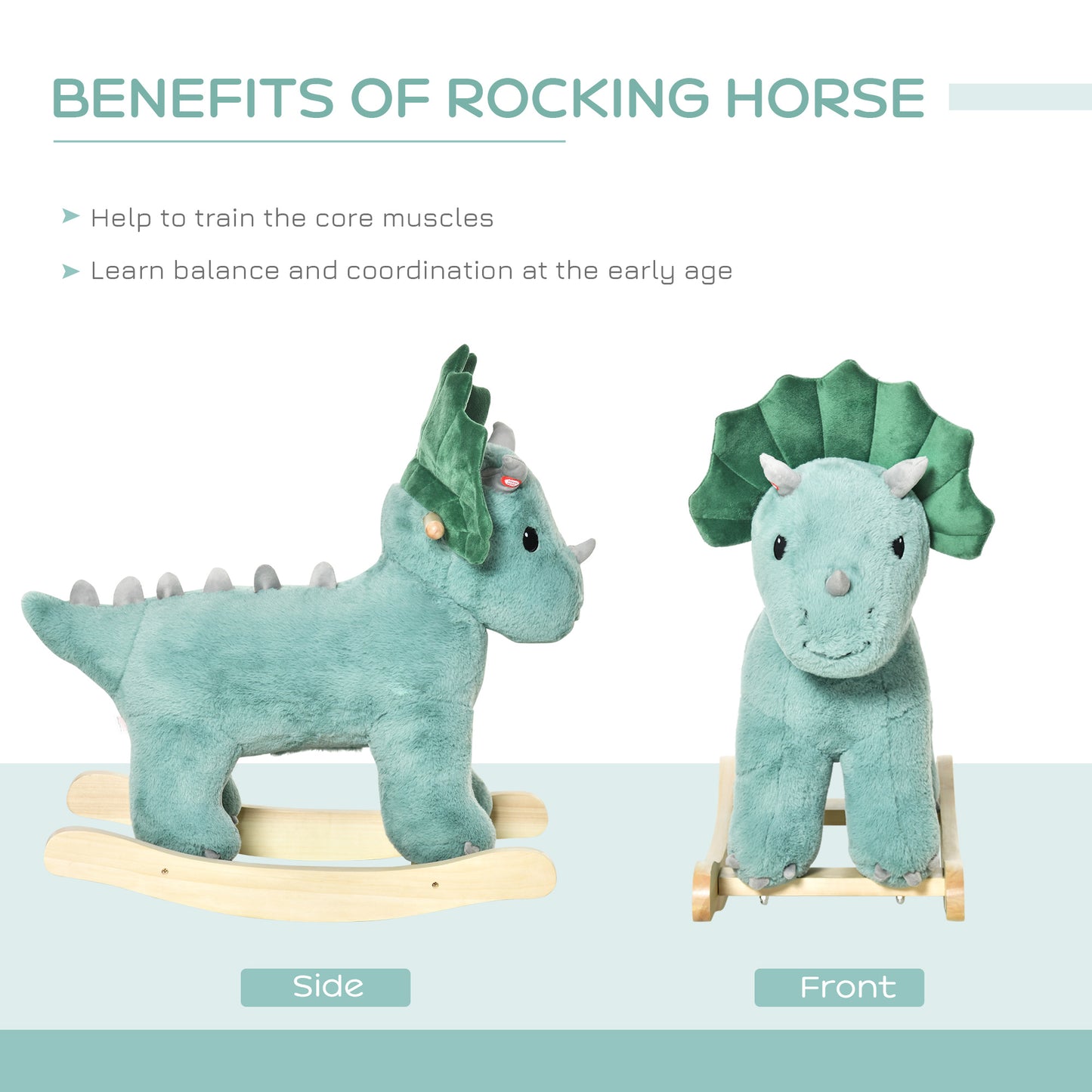 Plush Ride-On Rocking Dinosaur, with Sound