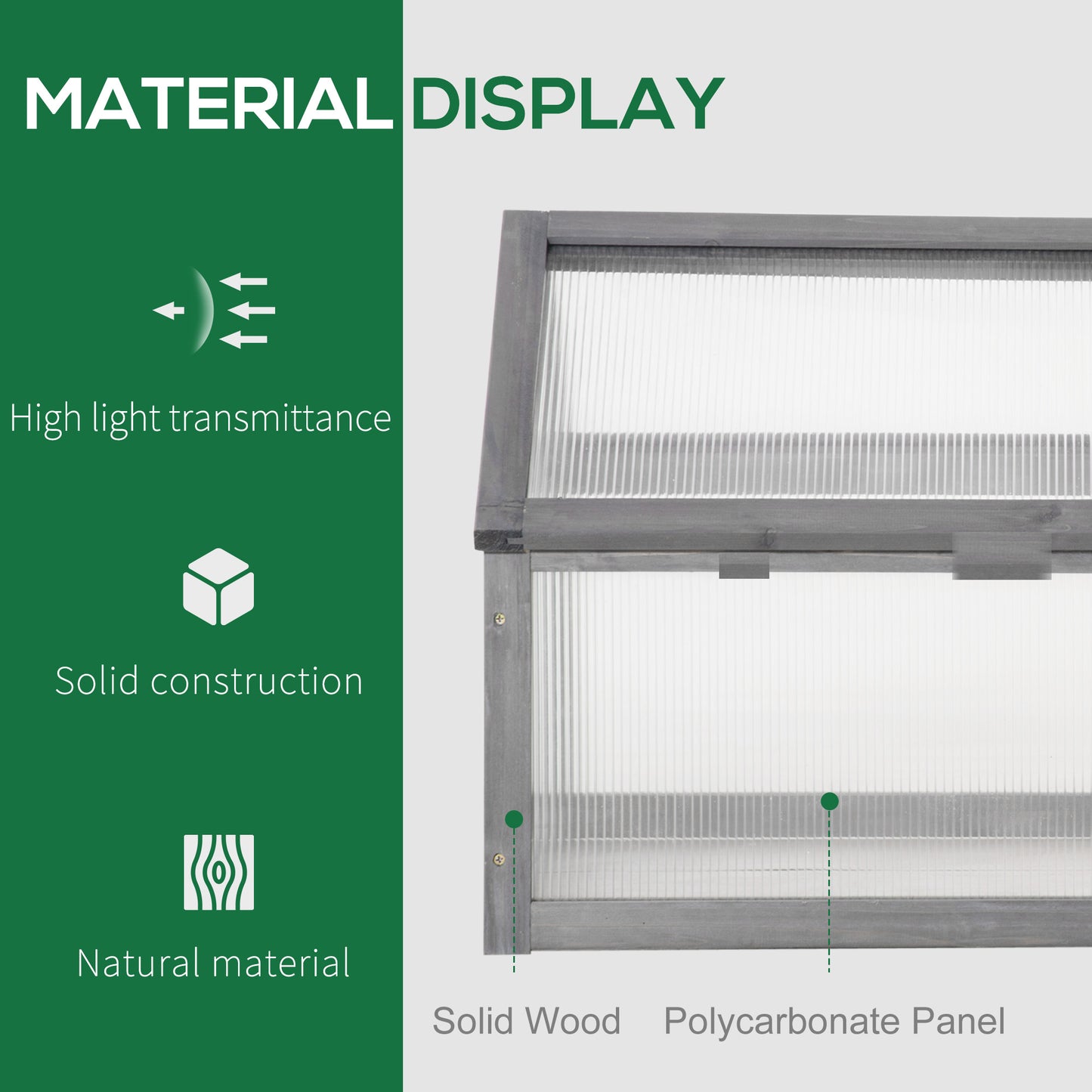 Wooden Cold Frame Garden Polycarbonate Greenhouse