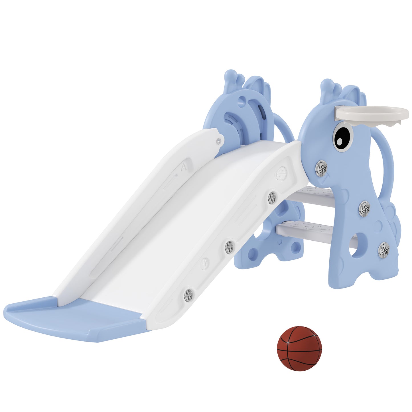 3 in 1 Kids Slide with Climber, Basketball Hoop and Ball