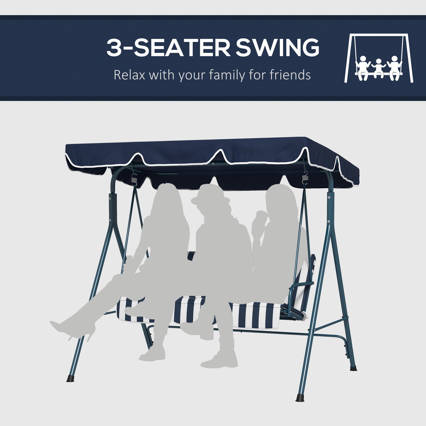 3 Seater Garden Swing Chair