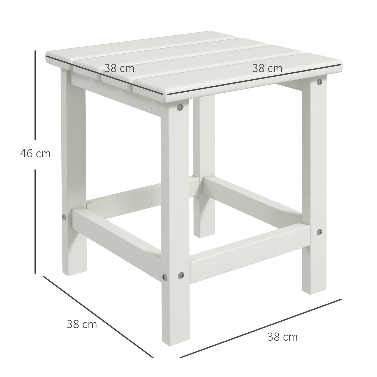 Square Coffee Table, HDPE Tabletop and Frame for Porch, Garden