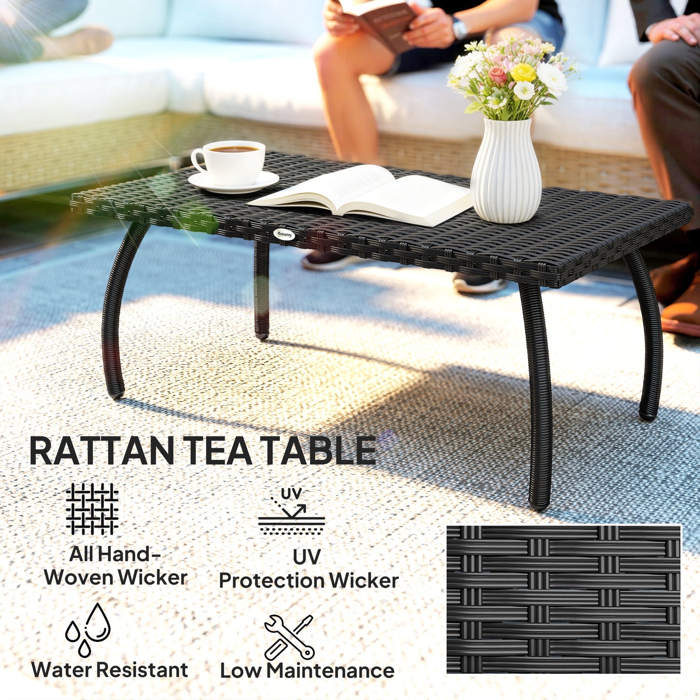 PE Wicker Rattan Garden Coffee Table (1)