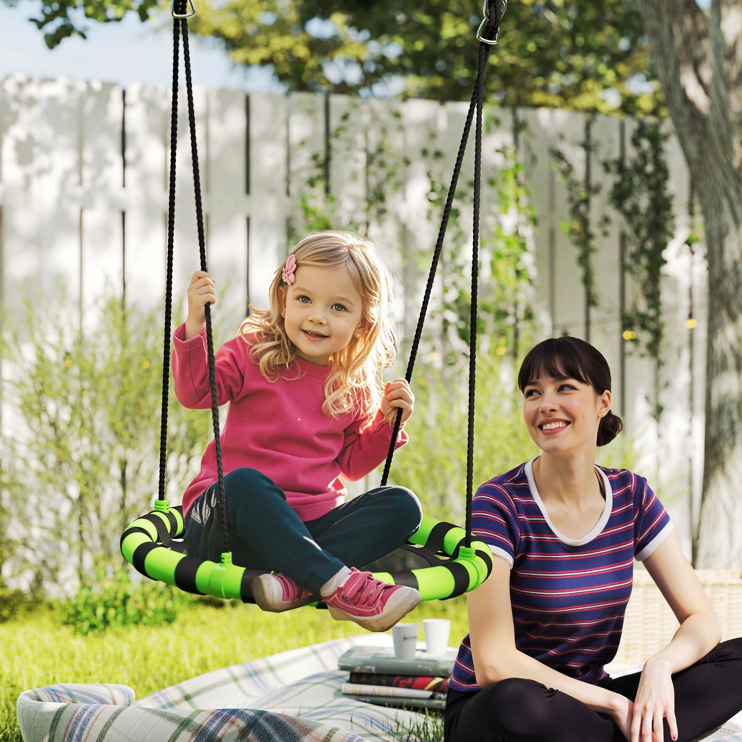 60cm Diameter Kid Nest Swing Seat with Height Adjustable Ropes