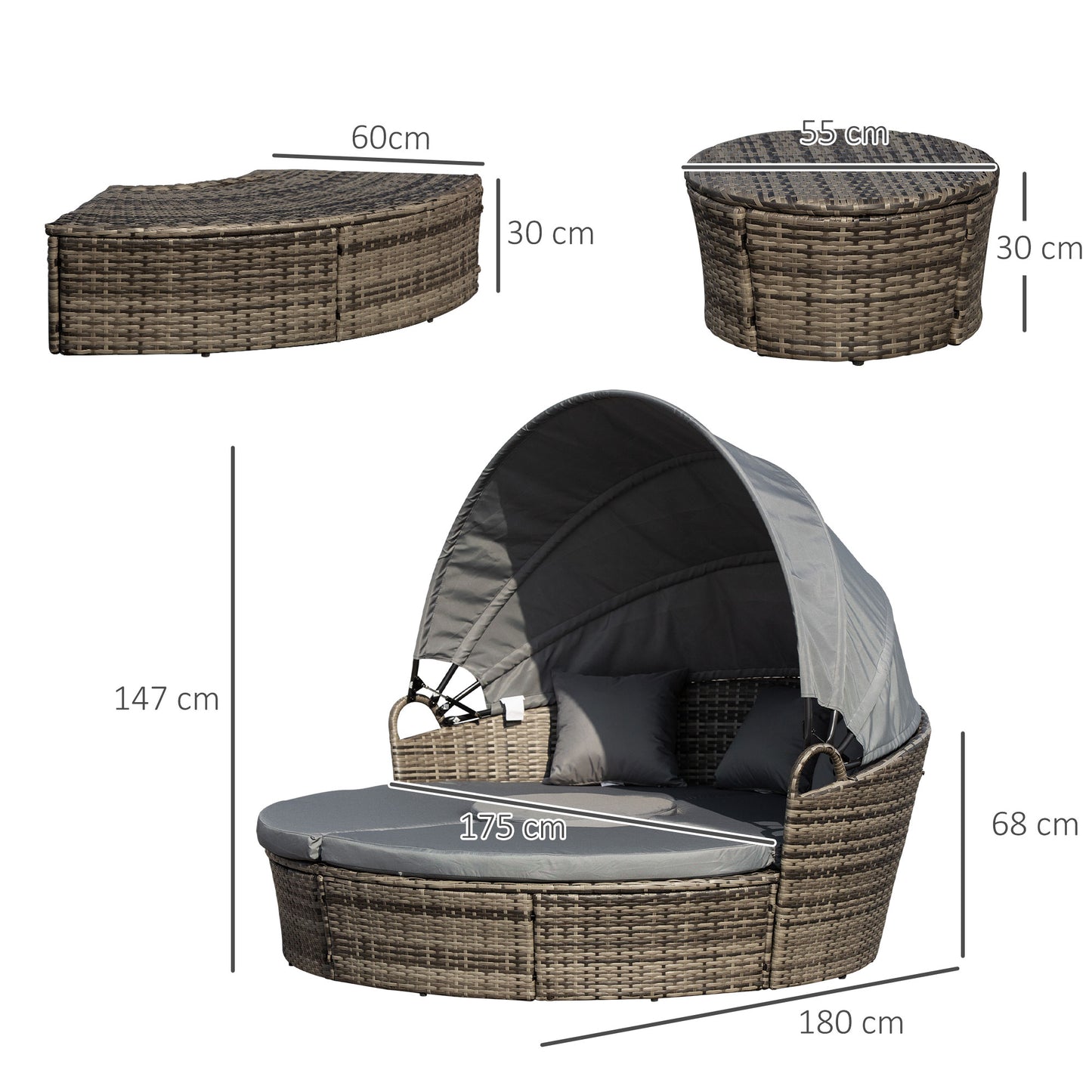 Outdoor PE Rattan Garden Furniture with Cushioned (1)