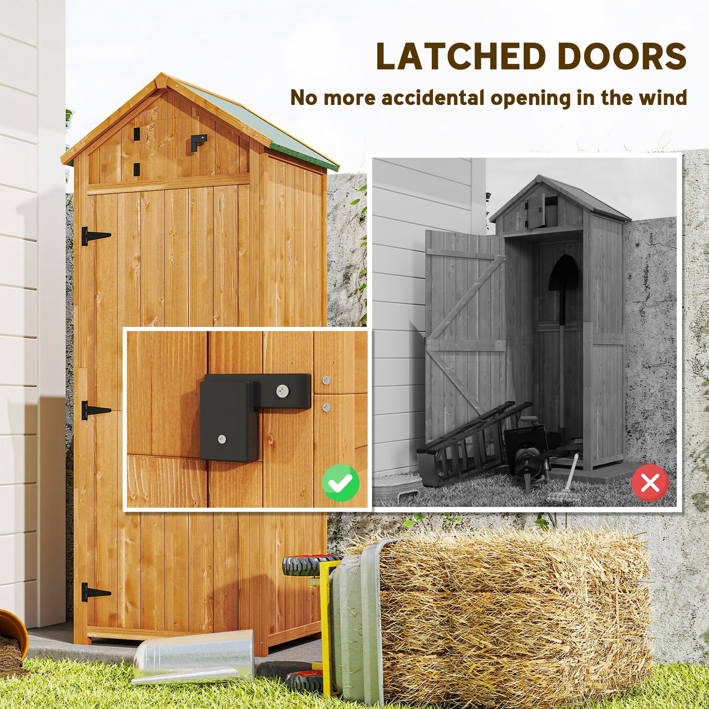 Garden Shed Wood Outdoor Garden Tool Storage Unit