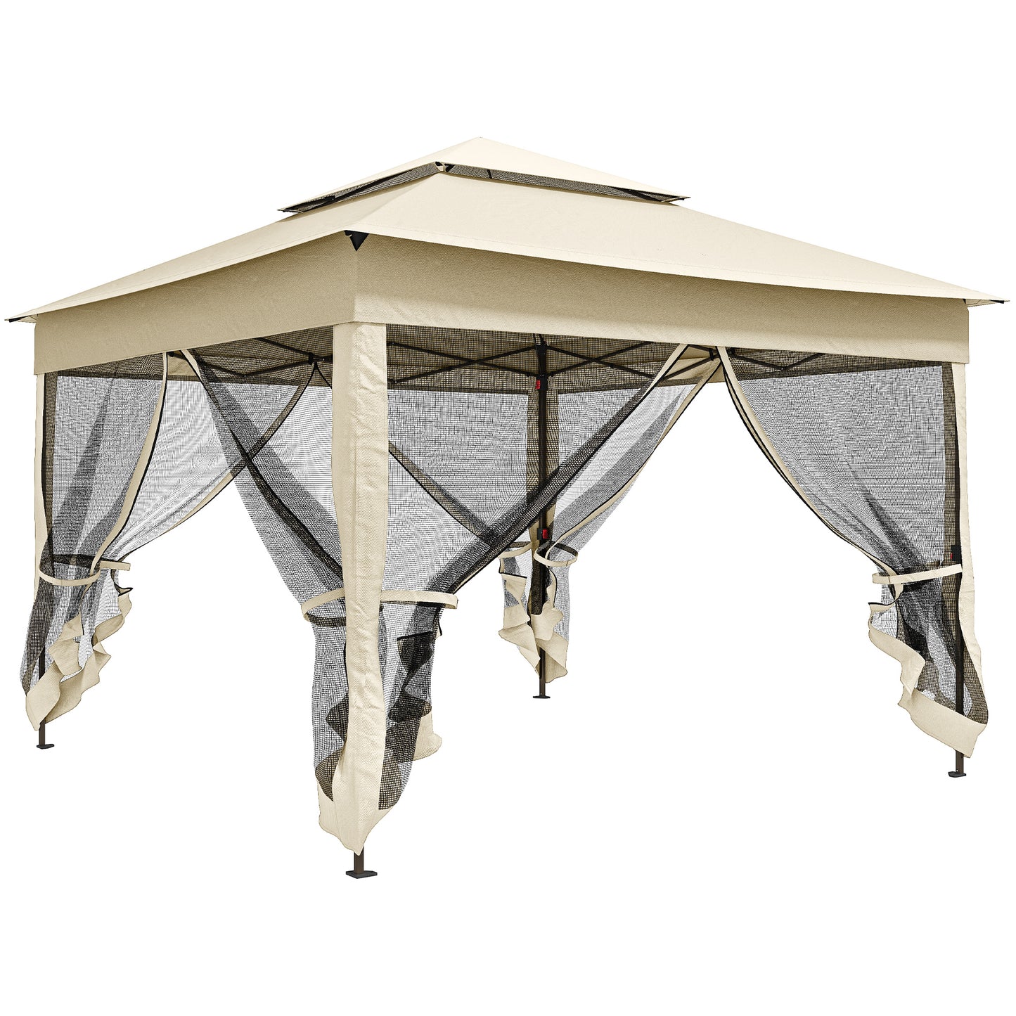 3 x 3(m) Pop Up Gazebo, Double-roof Garden Tent with Netting