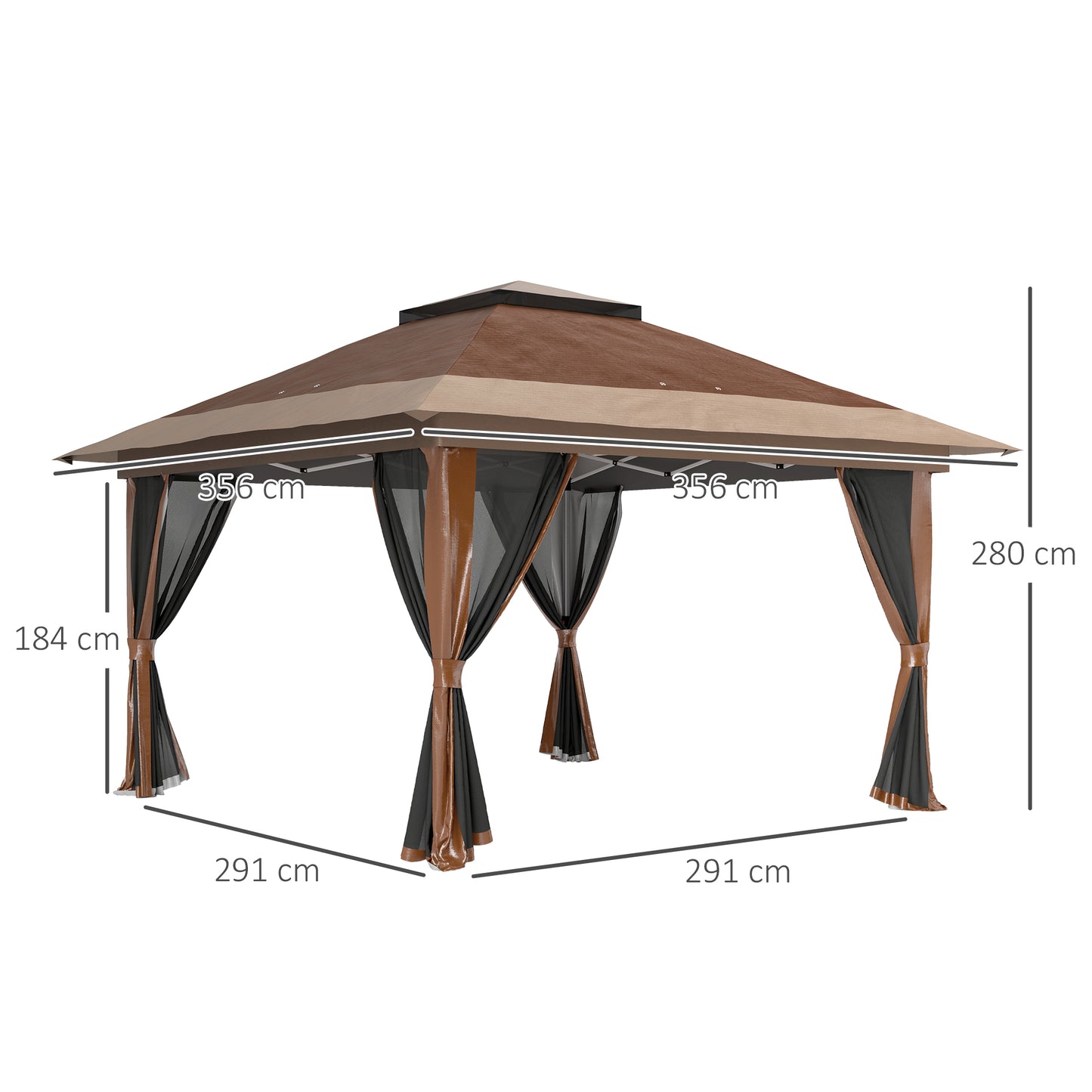 3.6 x 3.6m Pop-Up Gazebo, with Accessories