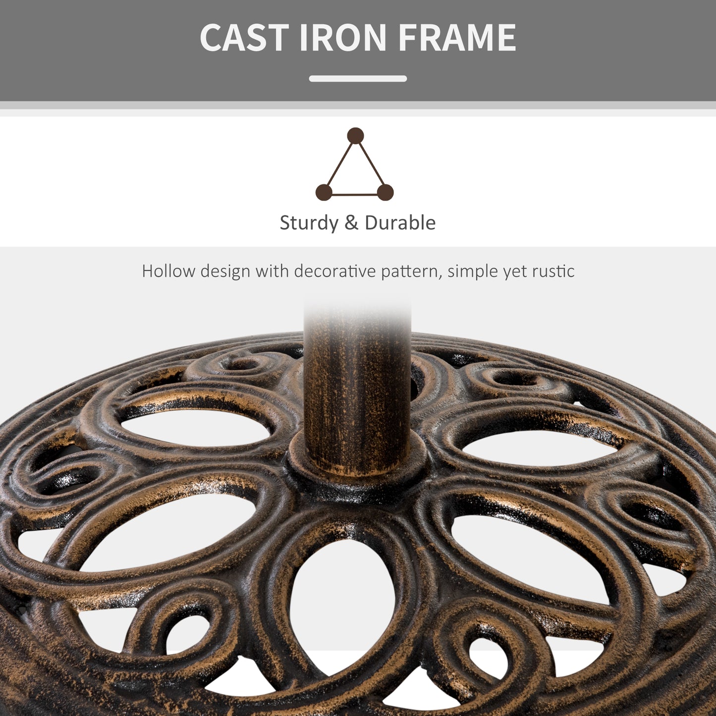 11.5 kg Cast Metal Round Patio Umbrella Base Stand