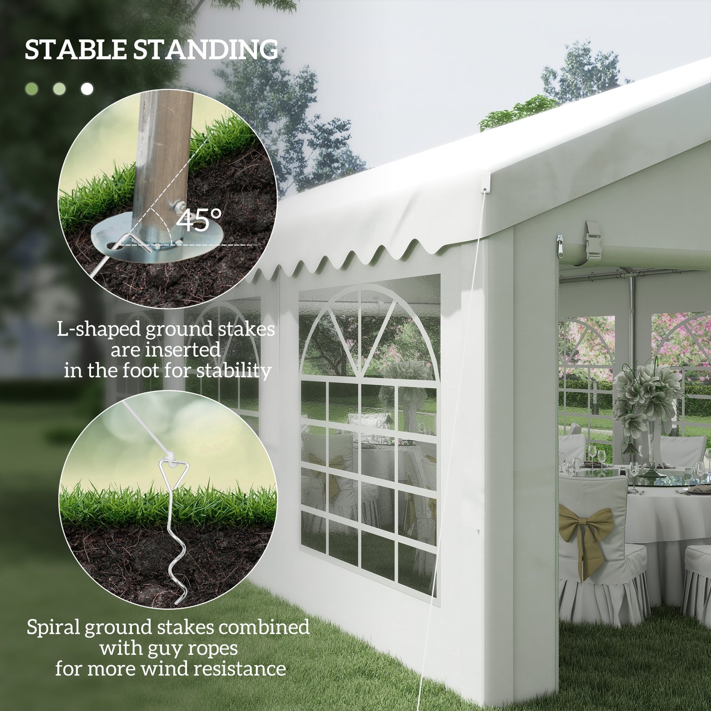 6m x 4m Heavy Duty Garden Gazebo for Parties, Wedding and Events