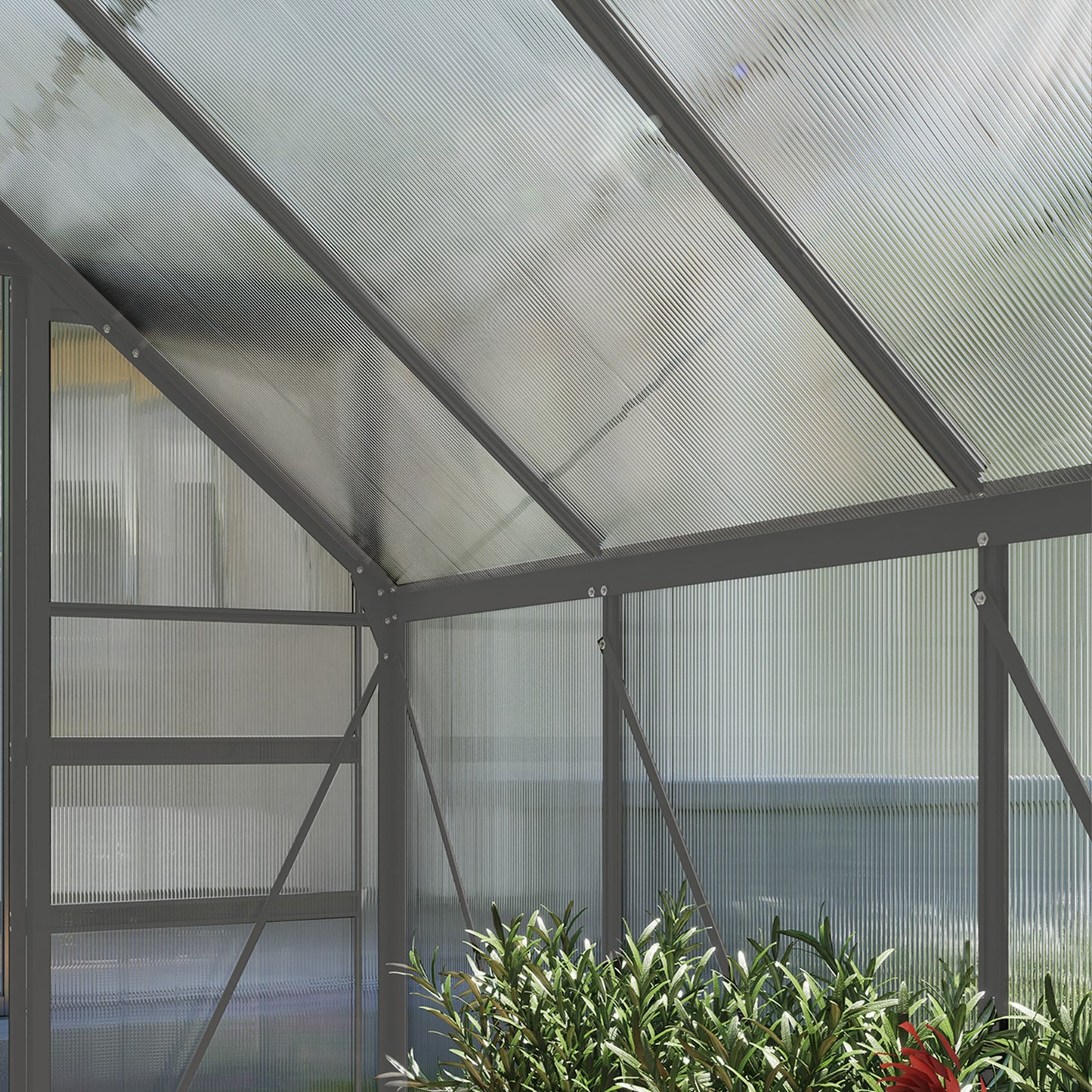 190 x 253 cm Walk-In Polycarbonate Greenhouse