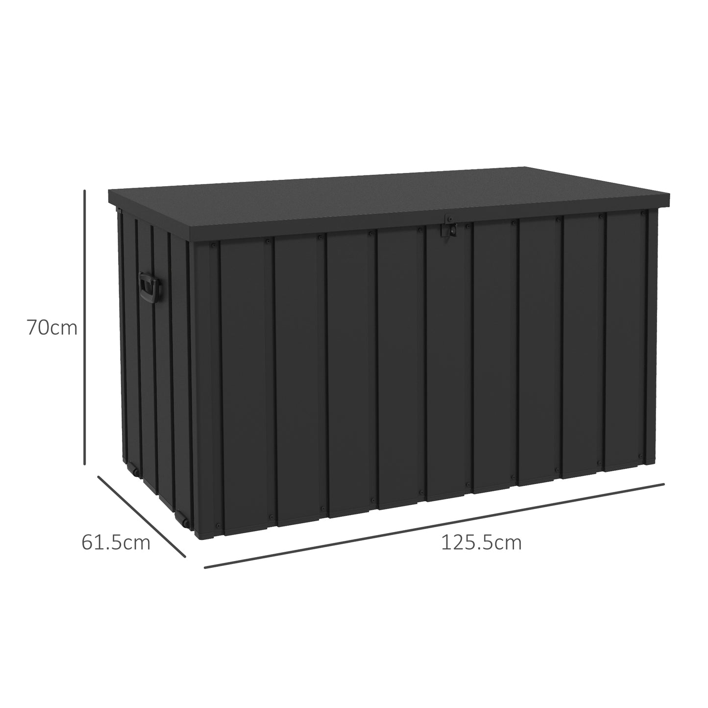 450L Galvanised Steel Garden Storage Box, with Wheels
