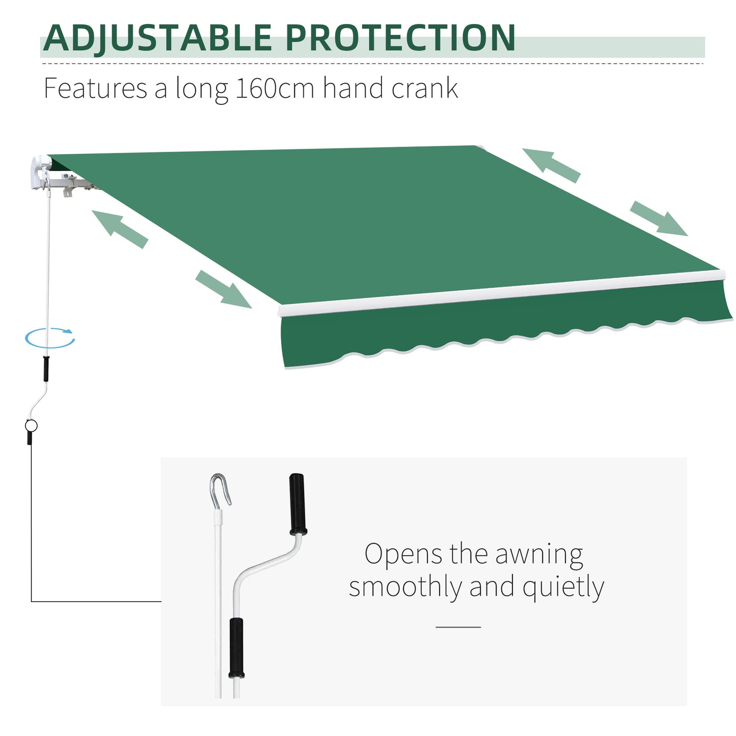Manual Retractable Awning, size (4m x3m)