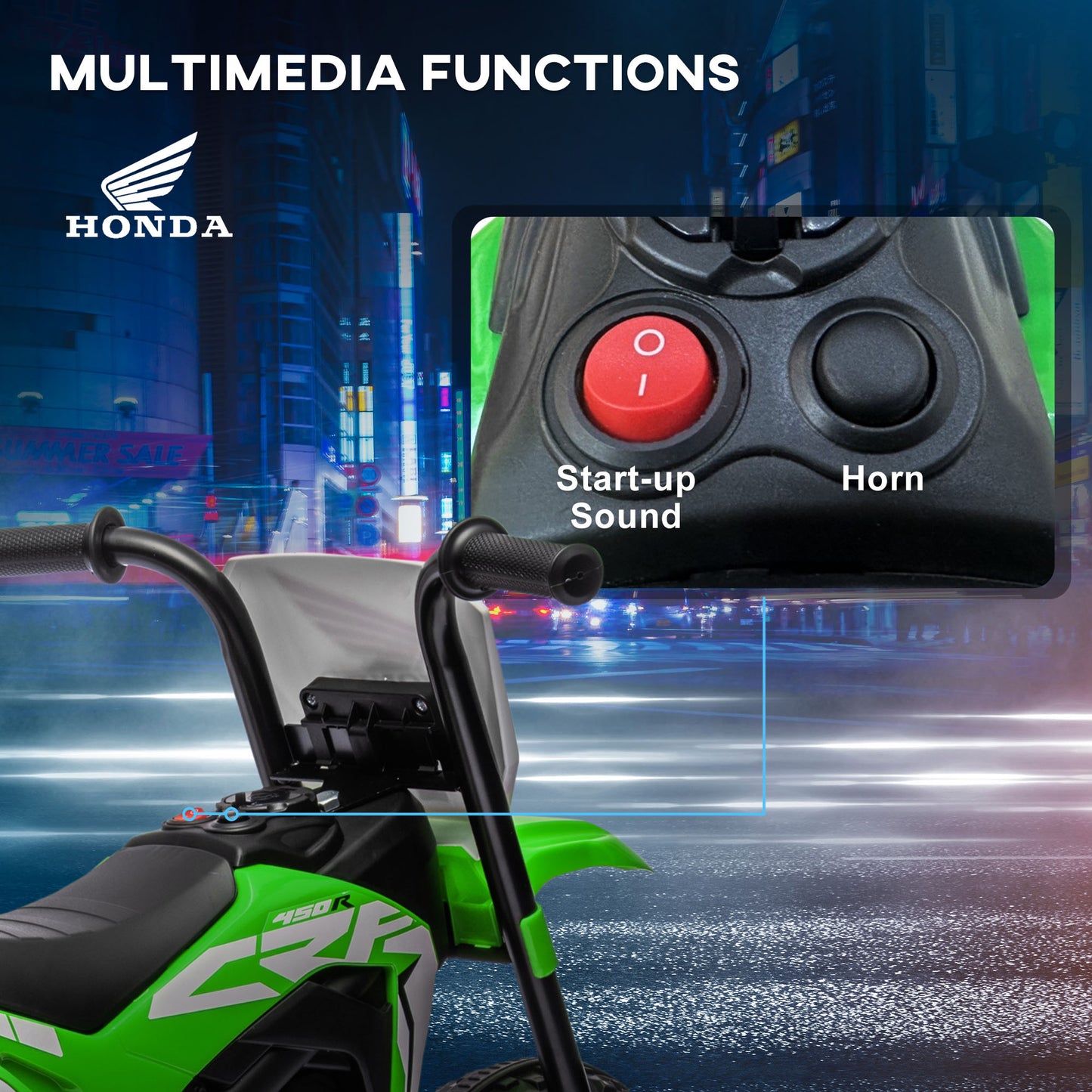 6V Kids Motorbike, Three-Wheel Kids Electric Bike with Horn