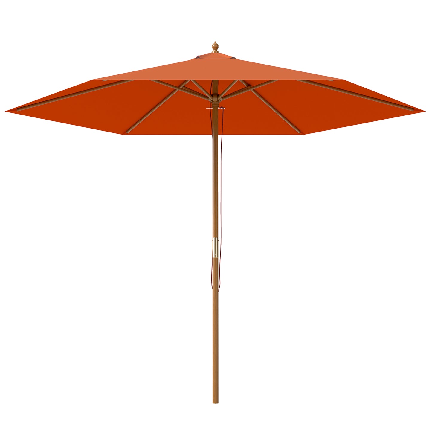 2.5m Wood Garden Parasol Sun Shade Patio Outdoor Wooden Umbrella