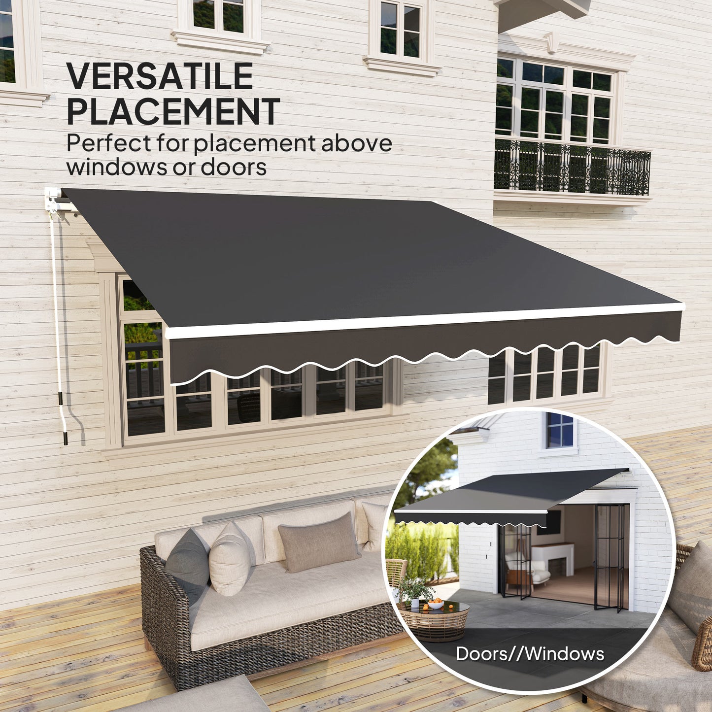 3 x 2.5m Garden Patio Manual Awning