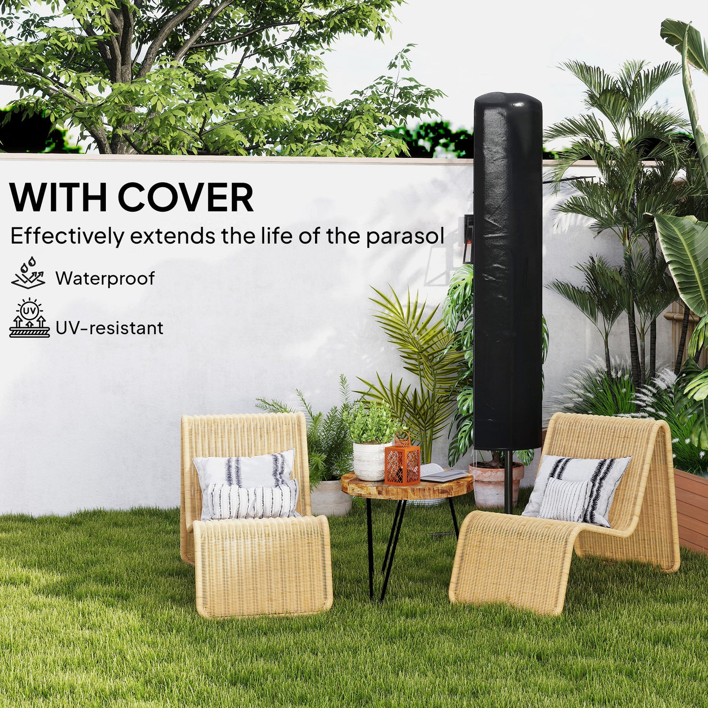 3(m) Solar LED Cantilever Parasol