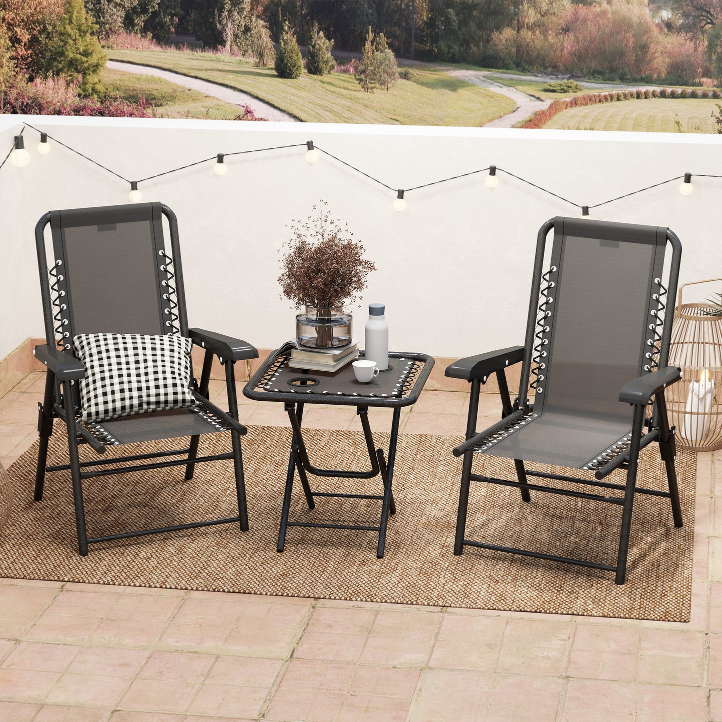 Three-Piece Garden Table and Chair Set