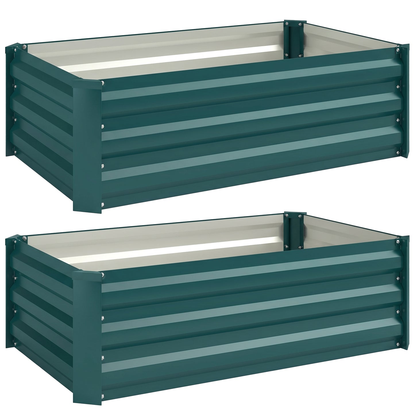 Set of Two 100 x 60cm Steel Planter Boxes (1)