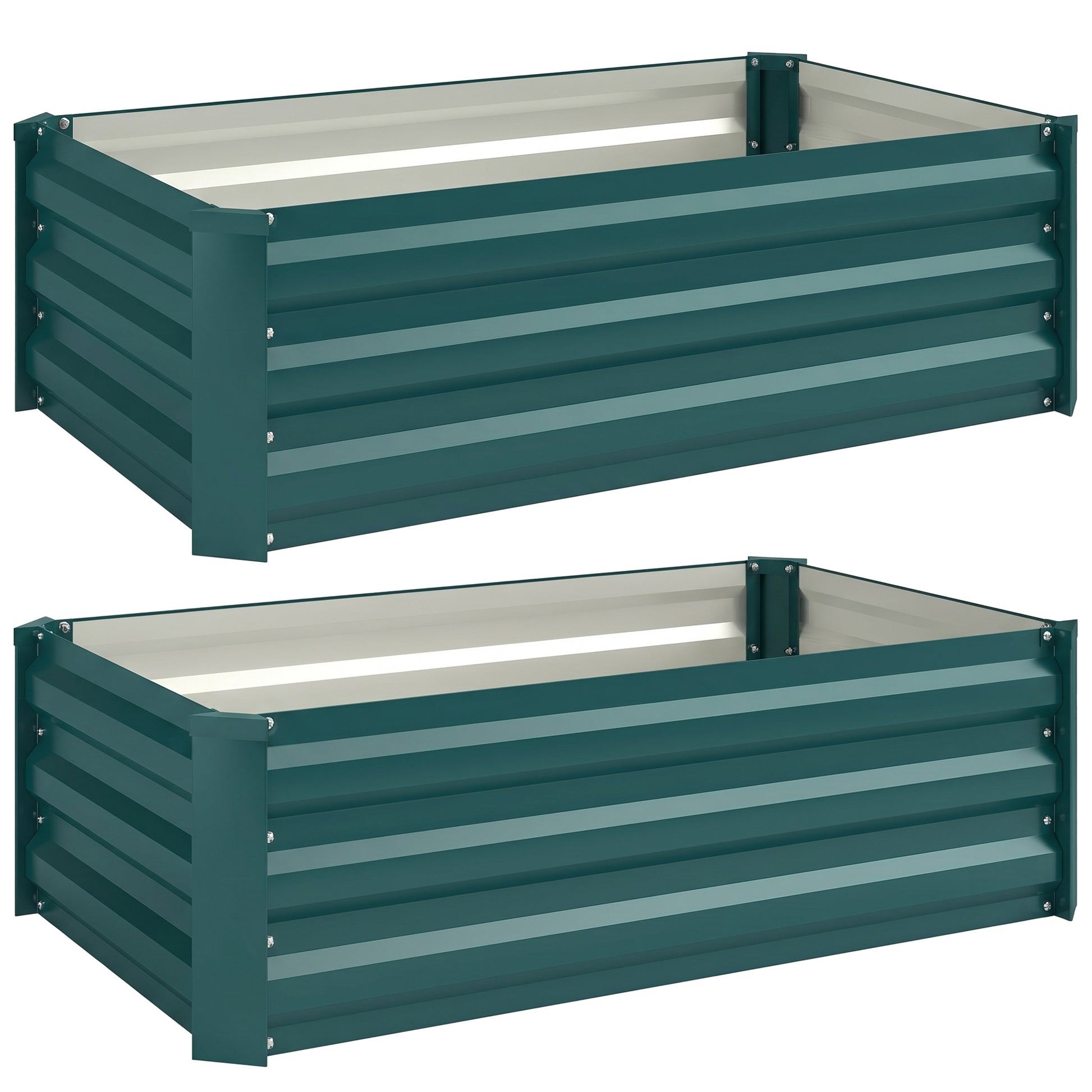 Set of Two 100 x 60cm Steel Planter Boxes (1)