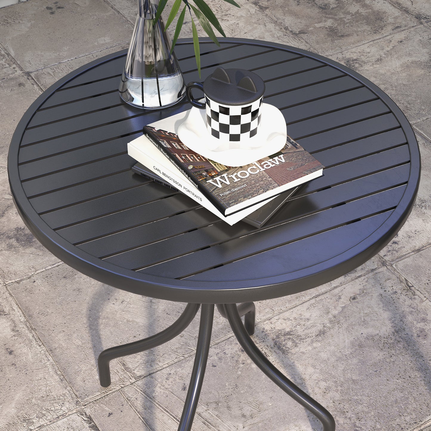 66cm Patio Table, Round Garden Table