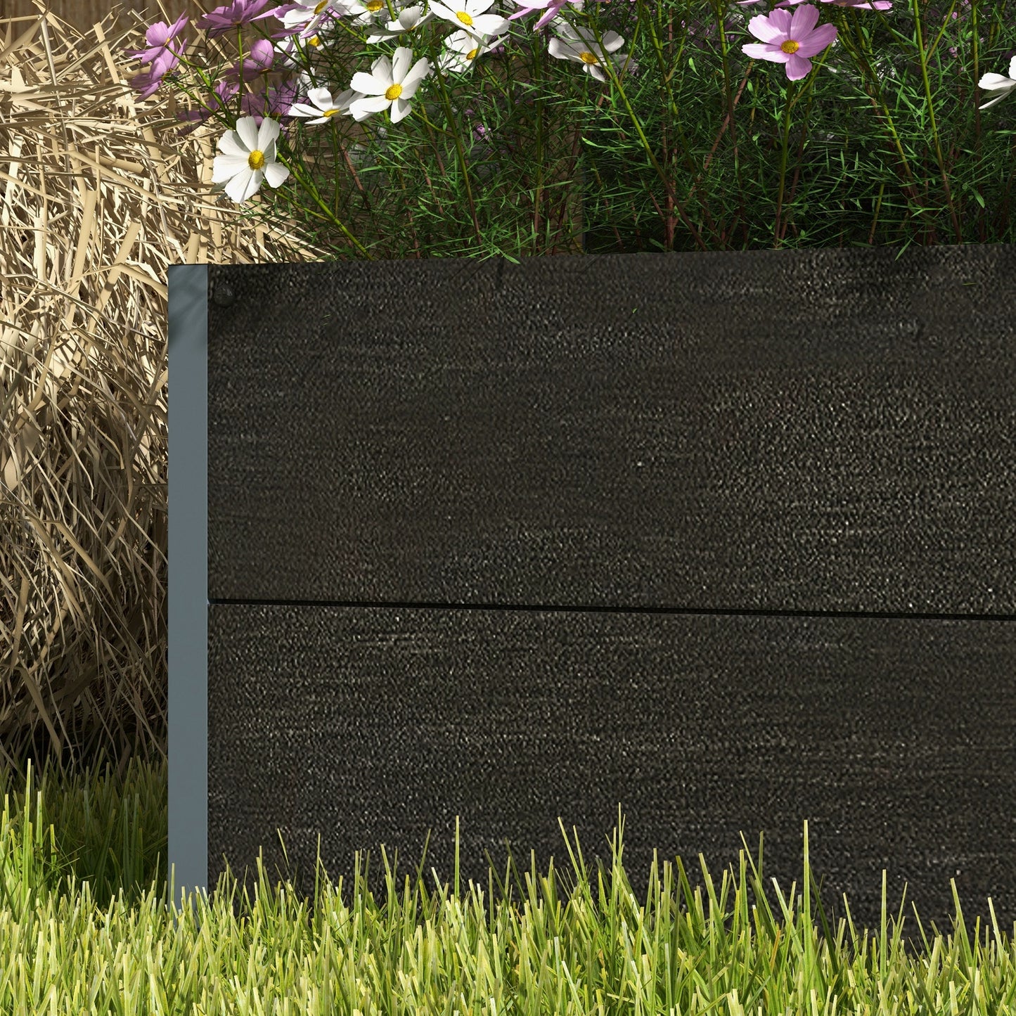 34 x 69.5cm Garden Planter Box, with Back Trellis