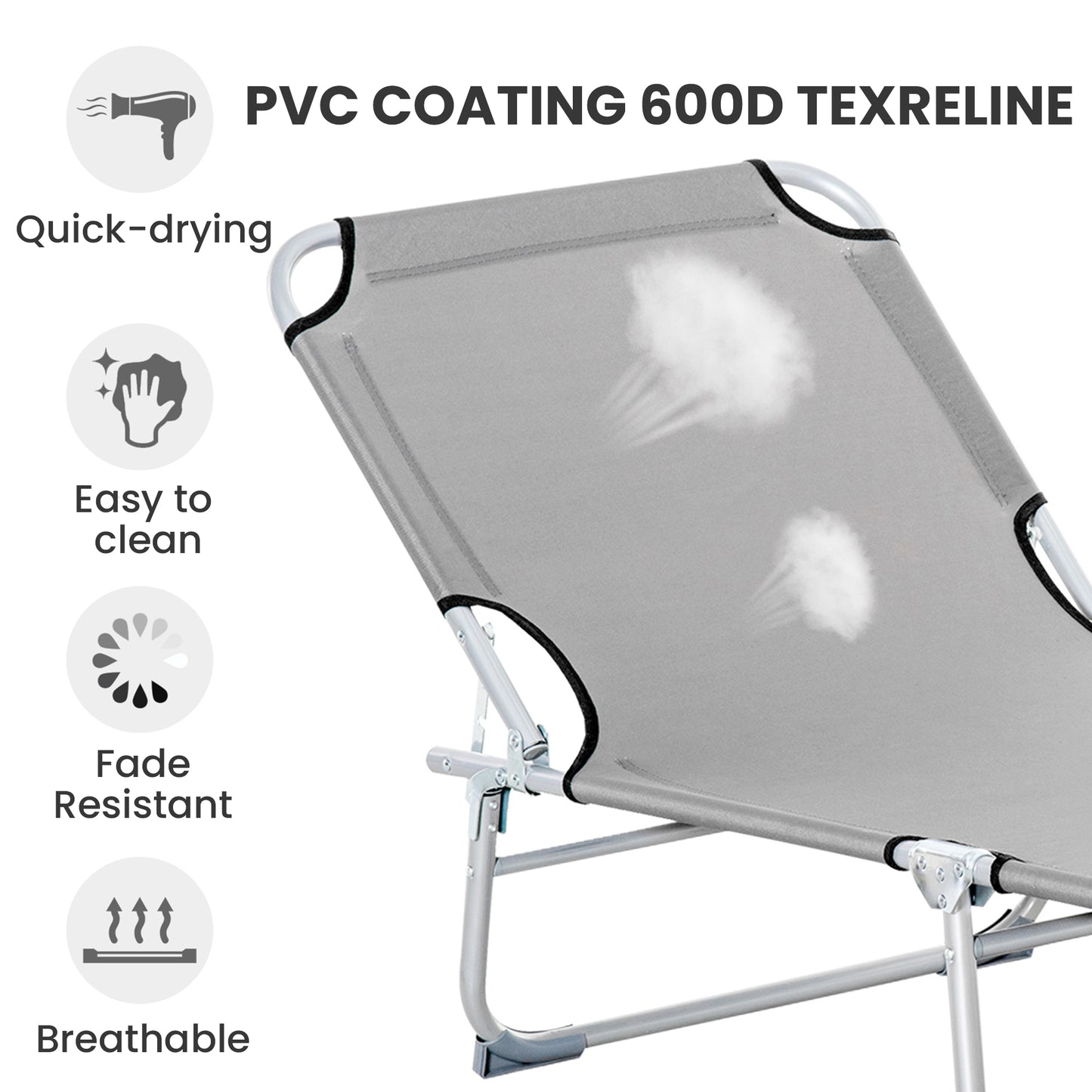 Reclining Sun Lounger Chair Folding Camping Bed (1)