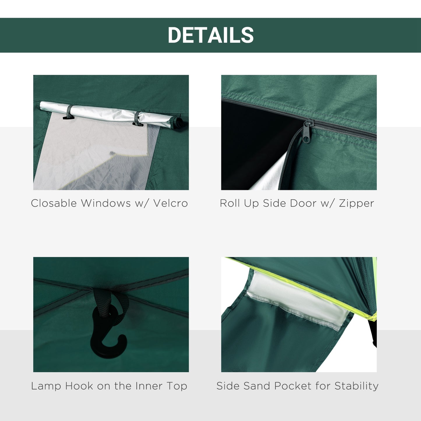 Beach Tent for 1-2 Person Pop-up Design with 2 Mesh Windows & 2 Doors