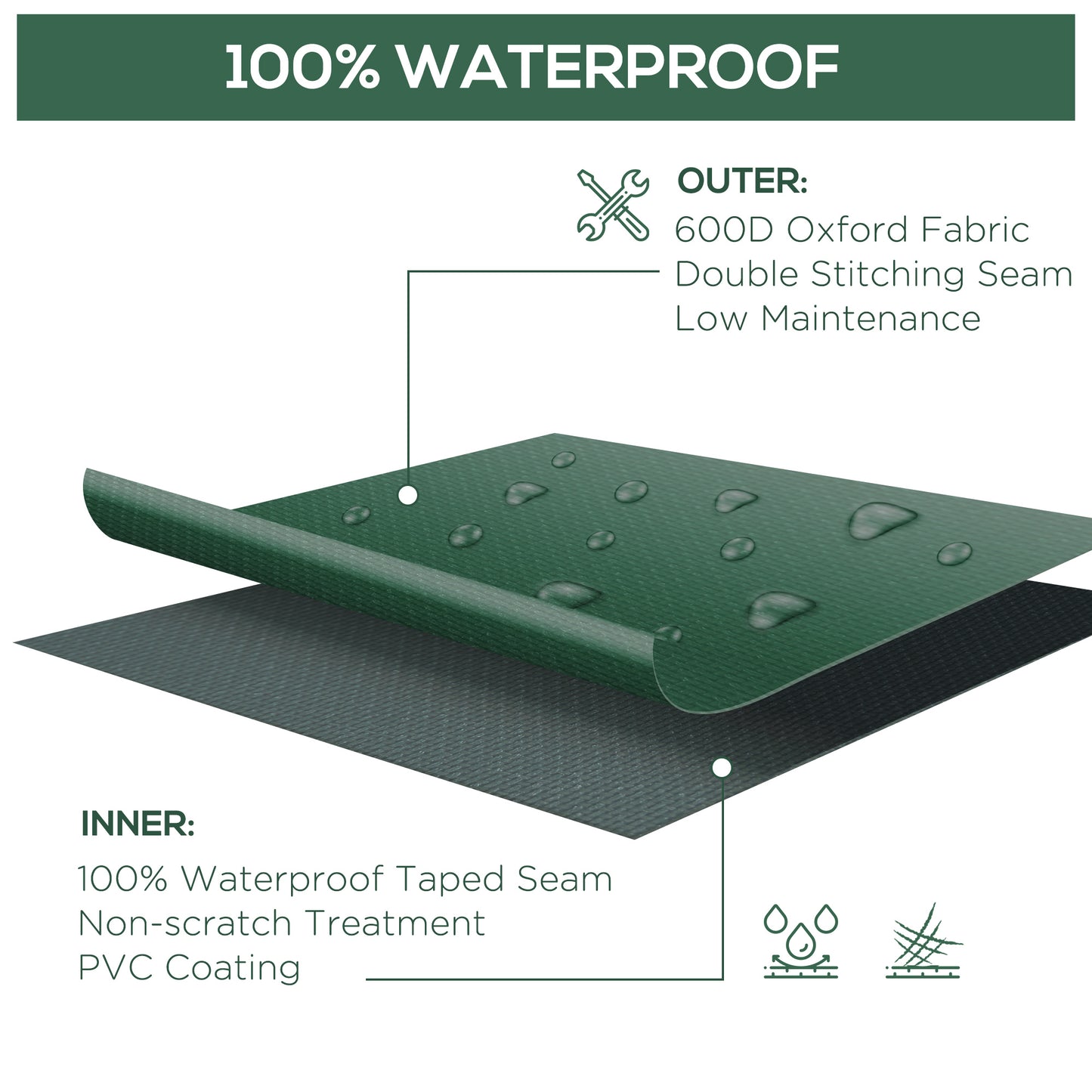 Large Patio Garden Furniture Set Cover 600D Oxford Square Waterproof