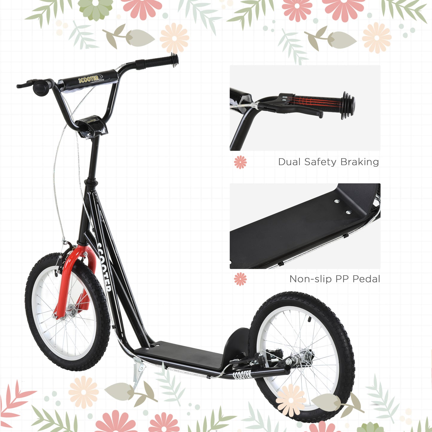Kick Scooters for Kids with Adjustable Height, Anti-Slip Deck