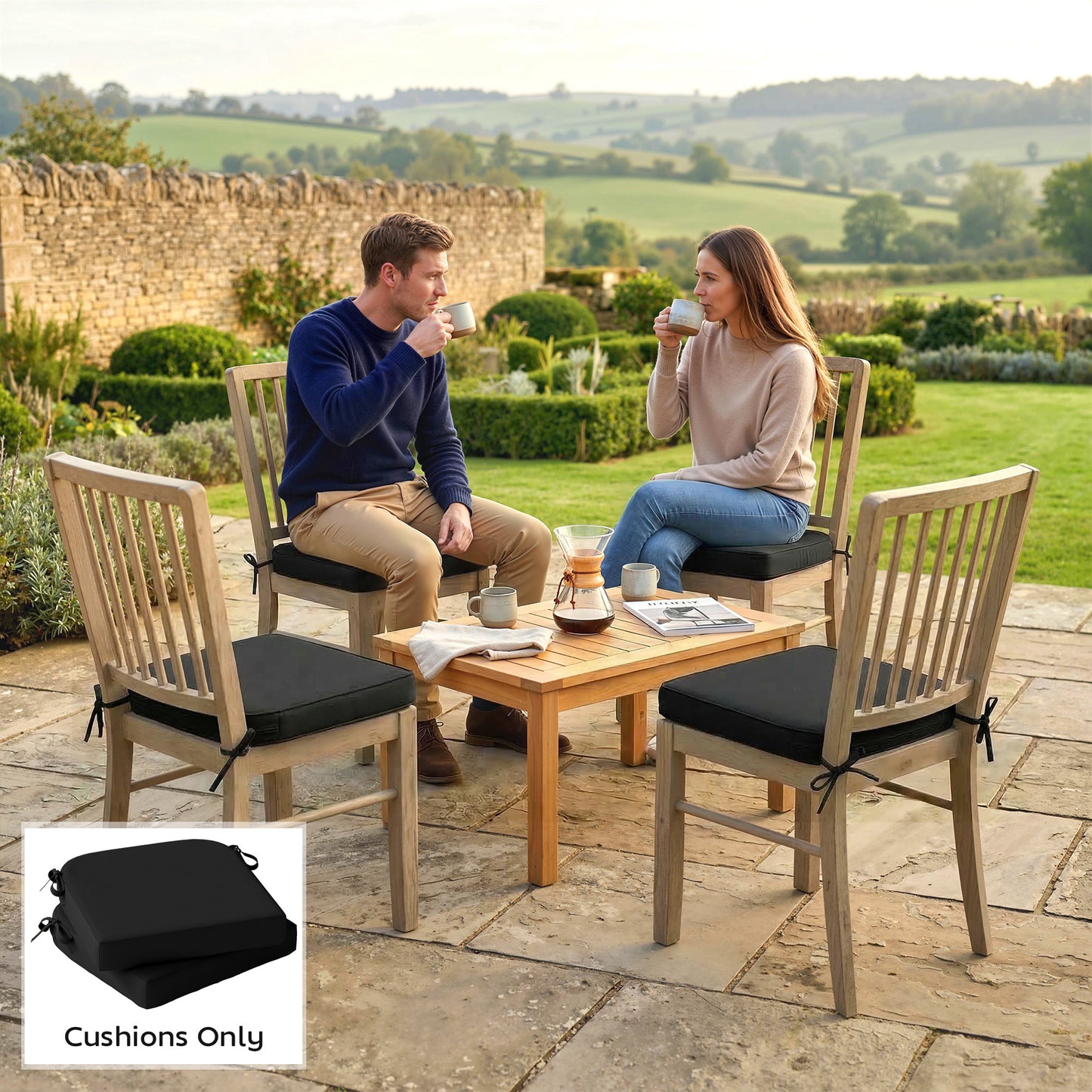 Outdoor Chair Seat Cushions Set of 2