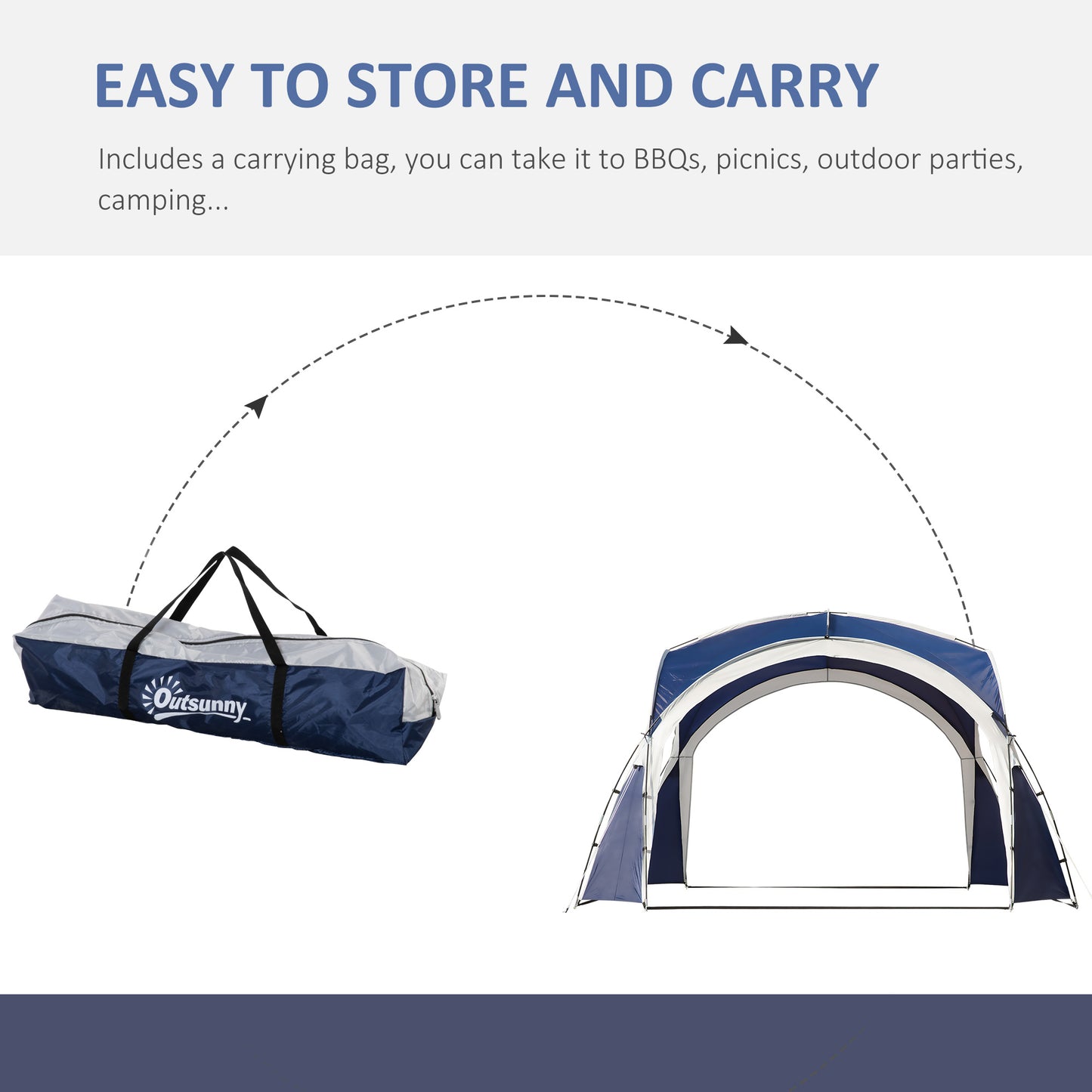 3.5 x 3.5M Camping Gazebo, Outdoor Event Shelter Dome Tent Garden