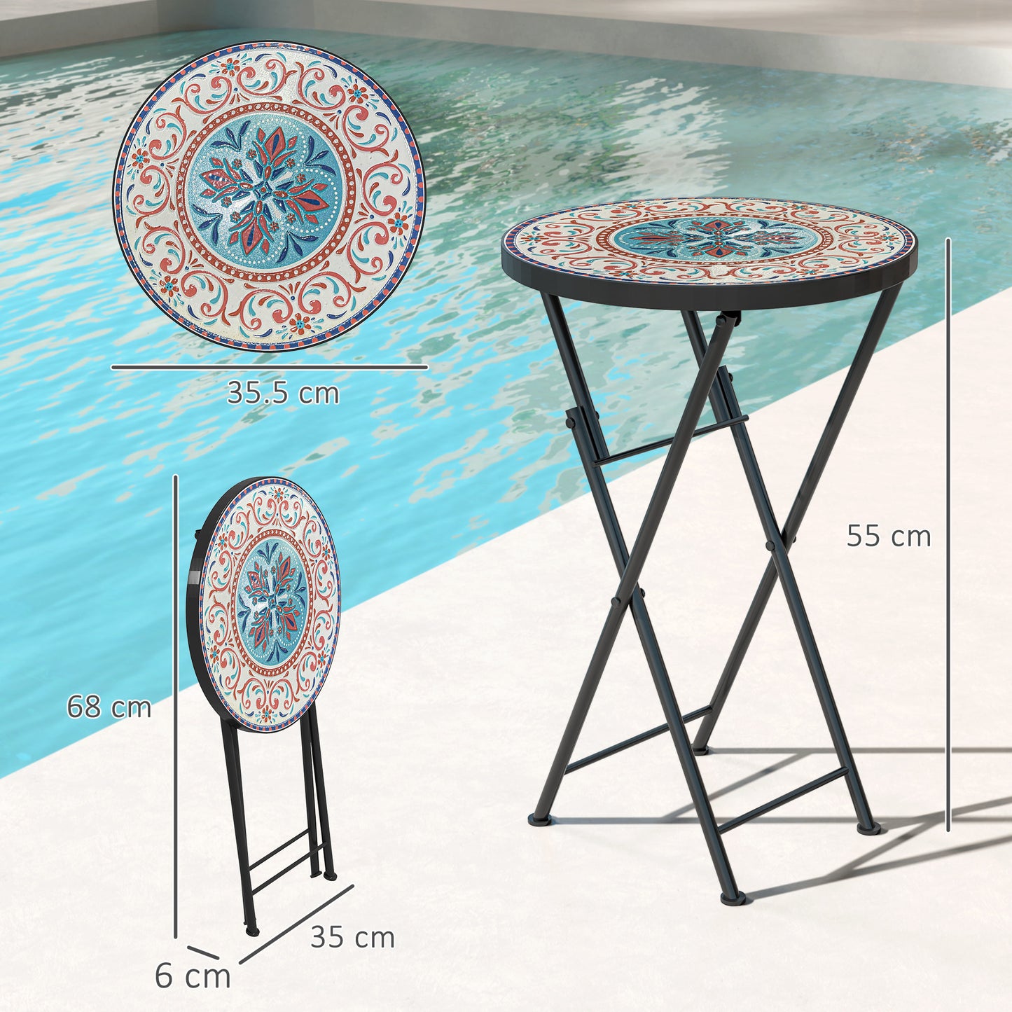 Mosaic Outdoor Garden Table (1)