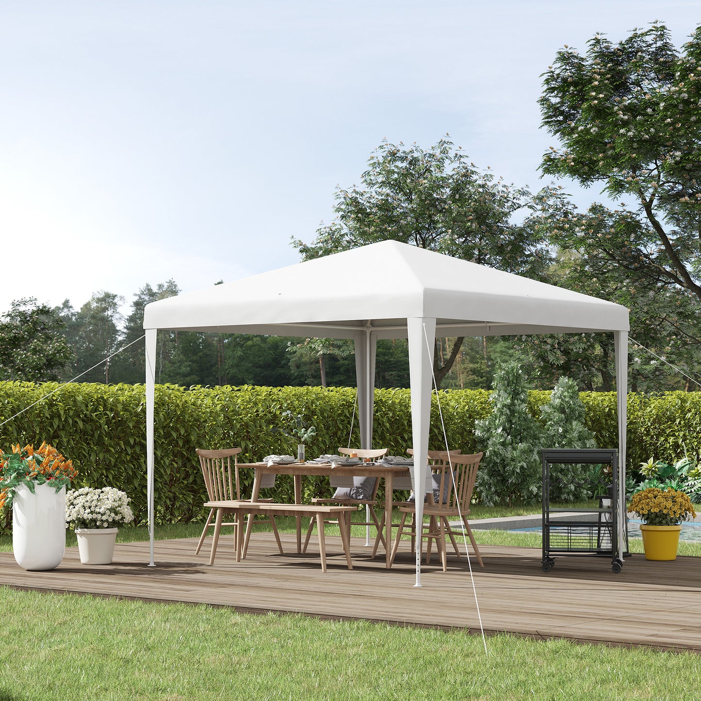 2.7m x 2.7m Garden Gazebo Marquee Party Tent Wedding Canopy Outdoor