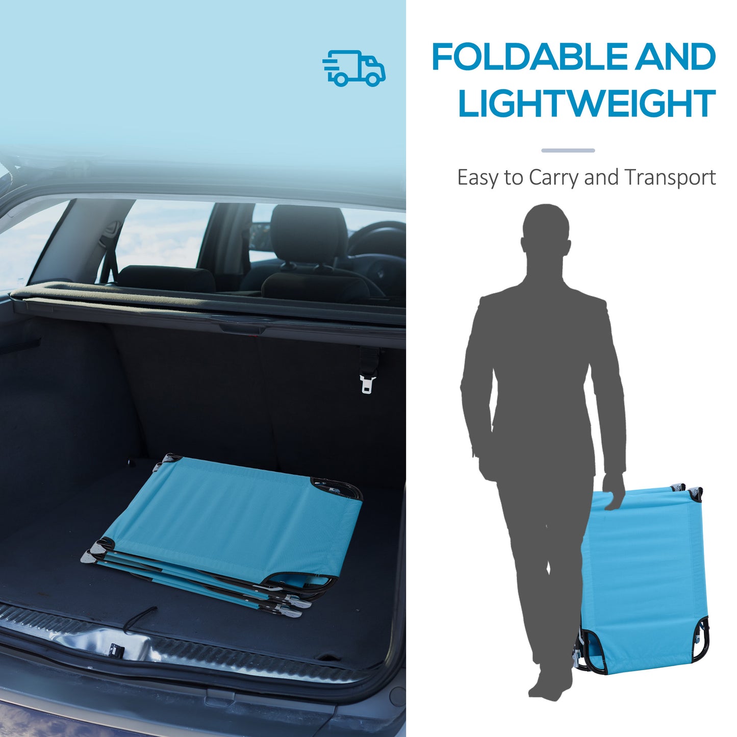 Foldable Sun Lounger with 5-Position Adjustable Backrest